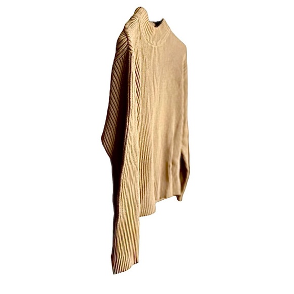 Claiborne | Merino Tan Ribbed Sweater | Mock Neck | Men’s Size Large | NWOT - Picture 3 of 7
